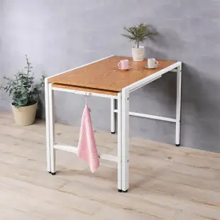 【C&B】伊塔工業風多用途可加寬書桌餐桌(餐桌 書桌 工作桌 伸縮桌 台灣製造)