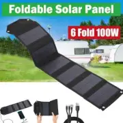 60W/80W/100W Foldable Solar Panel 5V USB Portable Folding Bag Battery Charger