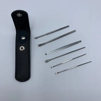 6pcs Ear Pick Cleaning Set Spiral Tool Spoon EarWax Removal Cleaner Kit Portable