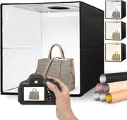 Portable Photo Studio Light Box 16x16 Professional Dimmable Tent Kit with 144 LEDs & 6 Color Backgrounds