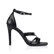 Omara Stiletto Heels - Black Smooth