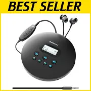 Rechargeable Bluetooth CD Player - Portable 12Hr Personal Discman for Travel