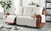 Ruaozz 1-Piece Waterproof Recliner Sofa Cover 3 Seater Couch Covers, Beige