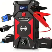 26800mAh Car Jump Starter, 6000A Peak, USB Quick Charge, LED, 8.0L Diesel