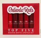 Italia Deluxe TOP FIVE Mousse Matte Lipstick 5 pc. Set Caliente Reds NEW COLORS