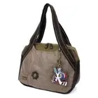 New Chala Bowling Zip Tote Shoulder Large Bag Stone Grey Gray HOCKEY Coin Purse
