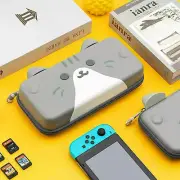 GeekShare Travel Carrying Case for Nintendo Switch /Switch OLED Gray Cat Ear 6cm