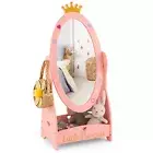 Kids Full Length Mirror Vanity Floor Freestanding Mirror Makeup w/Storage Shelf