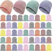 [Handepo] 50 Pcs Kids Knit Beanie Hat Bulk Windproof Unisex Assorted Color Children Warm Acrylic Cap for Winter Cold Weather