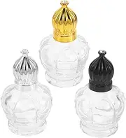 VALICLUD 3pcs Vintage Essential Oil Roller Bottles with Crown Cap Portable Glass Containers for Perfume Liquid Cosmetics Travel Friendly Stylish Options