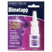Dimetapp 12 Hour Nasal Spray 20mL Metered Pump Nasal Congestion Fast Acting