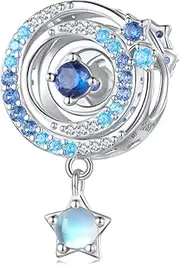 [DOYIS] 925 Sterling Silver Pendant Charms for Pandora Bracelets,Interstellar Zirconia Bead Charm Jewelry for Women Girls