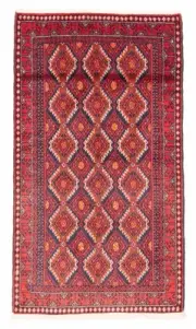 Vintage Hand-Knotted Area Rug 3'3" x 5'6" Traditional Wool Carpet