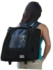 I-GO2 Roller Backpack, Travel Carrier, Car Seat for Cats/Dogs, Mesh NEW Black