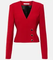 [Alessandra Rich] Alessandra Rich Pleated wool blazer AU 4 red