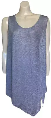 TS TAKING SHAPE Size S 14-16 Sleeveless Tunic Stretch Asymmetric Hem Silver Grey