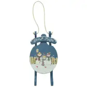 Novelties And Gifts 1256649 16-1/2" HAND PAINTED WOOD "SNOW MAGIC" SLED WALL
