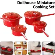 1/12 Dollhouse Miniature Kitchen Cooking Ware Set Mini pot Boiler Pan with Lids