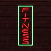 NEW "FITNESS" w/BORDER VERTICAL 30x12x1 INCH LED FLEX WINDOW INDOOR SIGN 31557