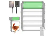 Oppsbuy Automatic Chicken Coop Door Opener Solar Powered Timer Auto Light Sensing Chicken Door For Coop Hutch Remote Control
