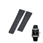 22mm Black Leather Watch Strap For Tag Heuer Monaco WW2110 FC6177
