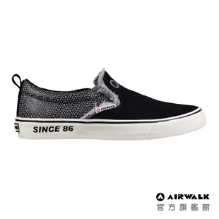 AIRWALK 男鞋 都會生活休閒鞋 AW81116 黑白 帆布鞋 懶人鞋 無鞋帶 街頭 潮流