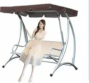 Garden Swing Replacement Canopy Cover, 2 Or 3 Seater Patio Hammock Cover Top Waterproof Anti-UV Canopy Swing Covers,210D Oxford Cloth Outdoor Swing Roof (Swing not Included)~/