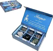 KACHVI Star Sign Gifts |Zodiac Crystals Scorpio Gifts |Crystals and Gemstones Healing | Crystals Set for Reiki Healing | Meditation Gifts for Your Loved Ones |Set of 6 Big Natural Rough Stones.