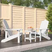 Garden Adirondack Chairs with Table HDPE White vidaXL