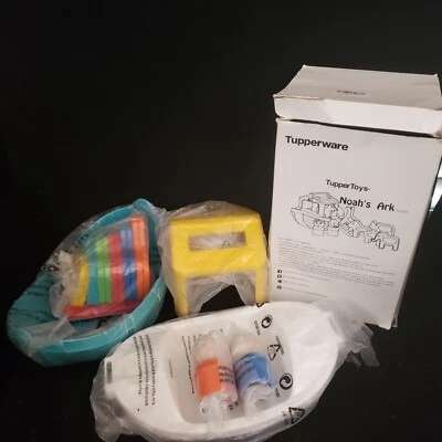 NEW USA Vintage Tupperware Noah’s Ark Tuppertoys Original Complete BOXED SET