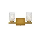 Living District Cassie 2 Light Vanity, Brass/Clear - LD7026W14BR