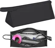 PU Leather Travel Case Carrying Case Storage Bag Protective Case for Dyson Supersonic Hair Dryer Carrying Bag Waterproof Storage for Dyson Airwrap Styler Accessories Protection Organizer(Black)