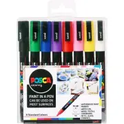 Posca Pc-3M Paint Marker Assorted Colours Pack 8 - 153544842