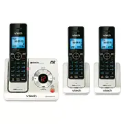 Vtech Ls6425-3 Cordless Phone Dect 6.0 3 Handsets Black/Silver Caller Id/Call