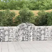 Arched Gabion Baskets 2 pcs 200x30x80/100 cm Galvanised Iron vidaXL