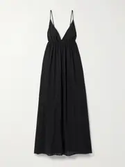 [STAUD] STAUD - Hanna Cotton-gauze Maxi Dress - Black - medium medium Black