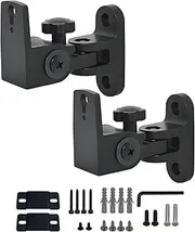 DA-212 Speaker Wall Mount, Speaker Mount Wall，All Aluminium Speaker Wall Mount Bracket for Small Speakers Swivel & Tilt,Hold up to 30lbs(2 Packs Black)