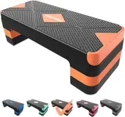 Workout Aerobic Stepper, 4" 6" 8" Levels Height-Adjustable Exercise Step Platfor