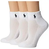 在飛比找ETMall東森購物網優惠-Ralph Lauren 2018女馬球網眼頂部白色運動短襪