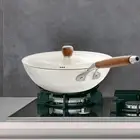 Coating Skillet 28cm with Lid Pan Flat Bottom Fry Wok for Electric Stovetop