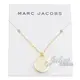 【全新現貨 優惠中】茱麗葉精品 MARC JACOBS 品牌圓盤LOGO琺瑯垂墜項鍊.淡金/白現金價$1,080