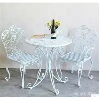 在飛比找蝦皮商城精選優惠-美式歐式鐵藝椅子白色單人戶外椅子陽臺沙髮椅子庭院休閒椅子戶外