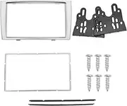 QASULER Double Din Car DVD Radio Fascia Frame Auto Stereo Interface Panel Car in Dash Mount Kit, for Peugeot, 308/408 Center Console Radio Fascia