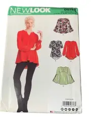 New Look Sewing Pattern D0723 Stylish Womens Tunic Shirt Size 8-20 uncut