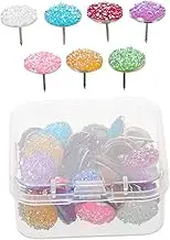 Generic 30pcs Bling Push Pins Decorative Tacks for Cork Board Shiny Thumb Tacks for DIY Projects Wedding Decorations and Classroom Displays