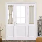 Sidelight Sheer Curtains for French Door Light Filtering 25"W x 40"L Beige