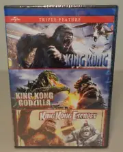 KING KONG + KING KONG vs GODZILLA + KING KONG ESCAPES New DVD / Triple Feature