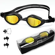 Swim Goggles Anti Fog Anti UV swimming goggles for adult women men no leak Wide View swim glasses with Nose Clips Ear Plugs