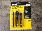 NEW Titan 12082 3 Piece 2 3/4" Socket Adapter Set (BN361)