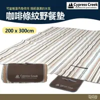 在飛比找樂天市場購物網優惠-Cypress Creek 賽普勒斯 咖啡條紋野餐墊【野外營